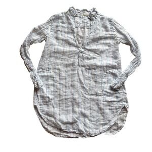 CP Shades Linen Tunic Dress SZ Small USA Striped Gauze Boho Cottagecore Pullover